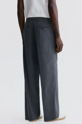 Pantalon chic Loose Fit - Gris/rayures tennis — photo 3