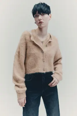 Gilet en alpaga mélangé - Beige — photo 1