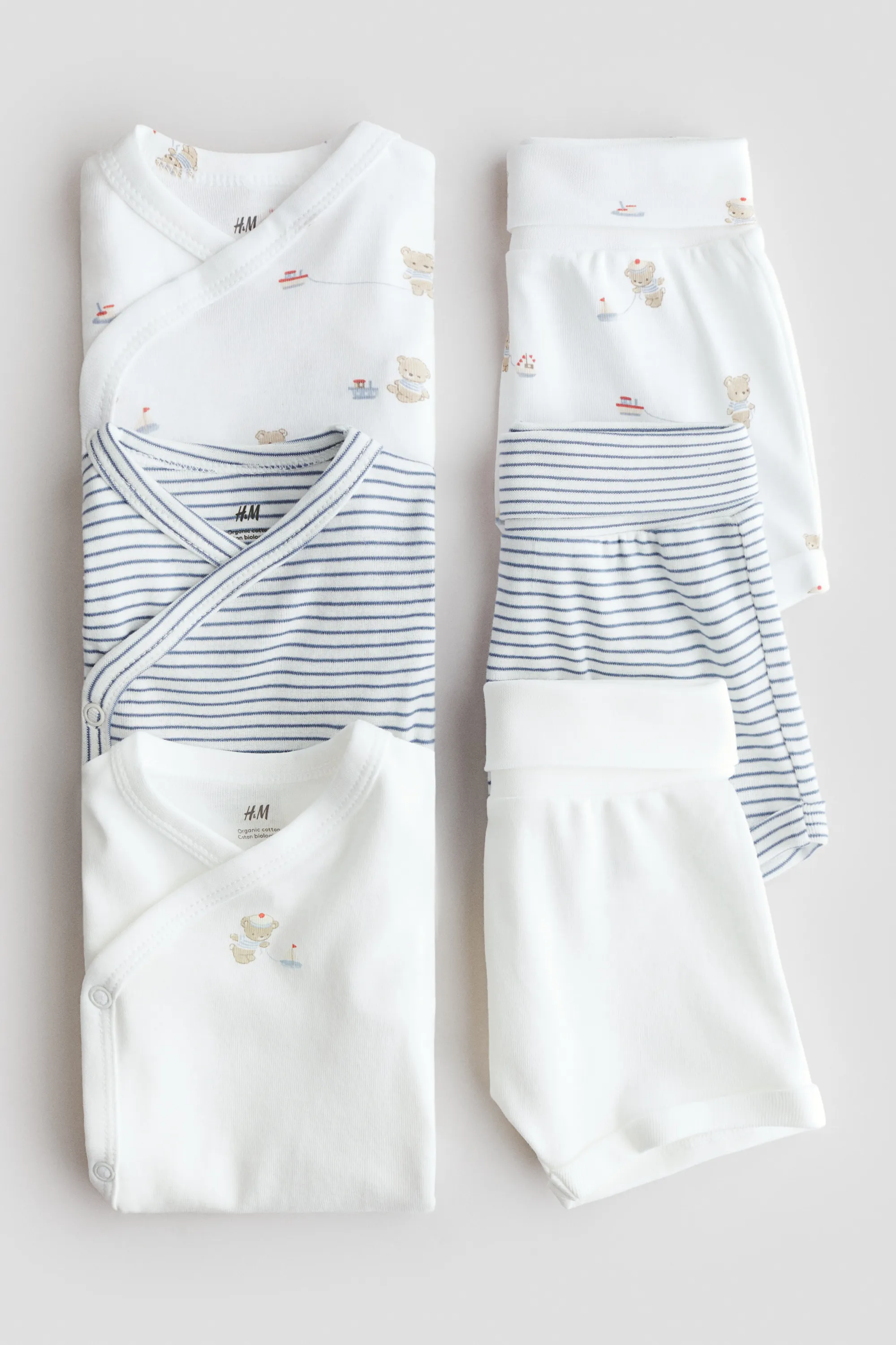 Ensemble 6 pièces en jersey - Blanc/nounours