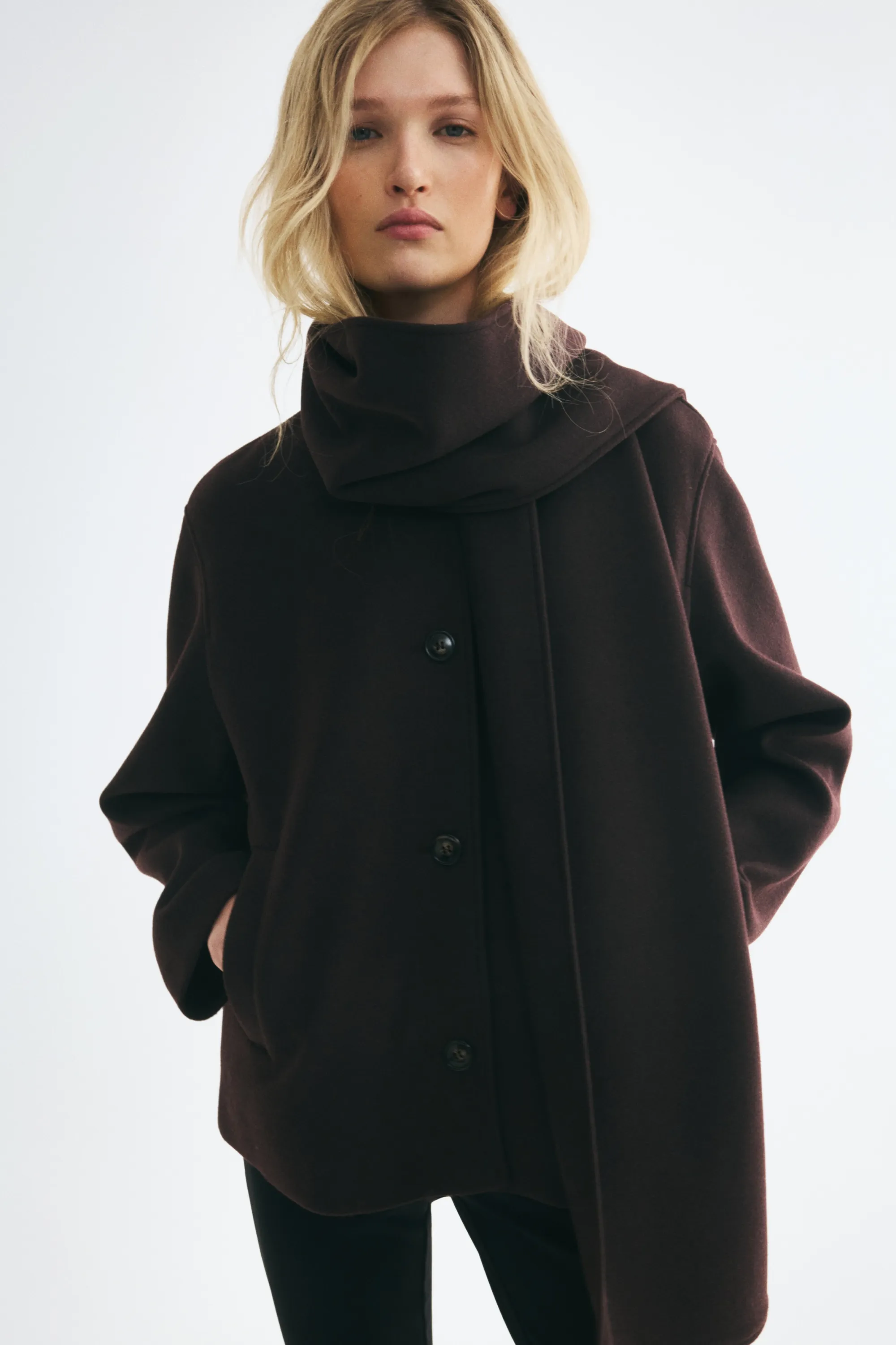 Veste avec détail façon écharpe - Bordeaux