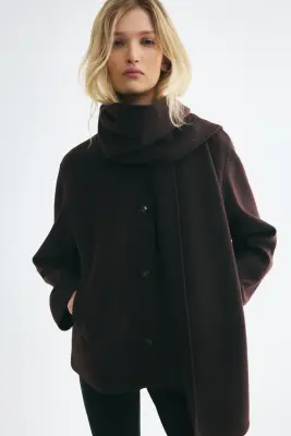 Veste avec détail façon écharpe - Bordeaux — photo 1