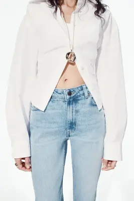 Slim Straight Regular Waist Ankle Jeans - Bleu denim clair — photo 1