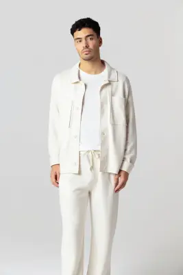 Veste Crème Manches Longues en Lyocel, Tencel / Coton Organique — photo 2