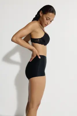 Shorty Medium Shape en microfibre - Noir — photo 3
