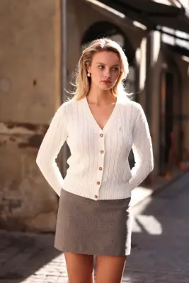 Vince Cotton Cashmere Cardigan - Cream — photo 4