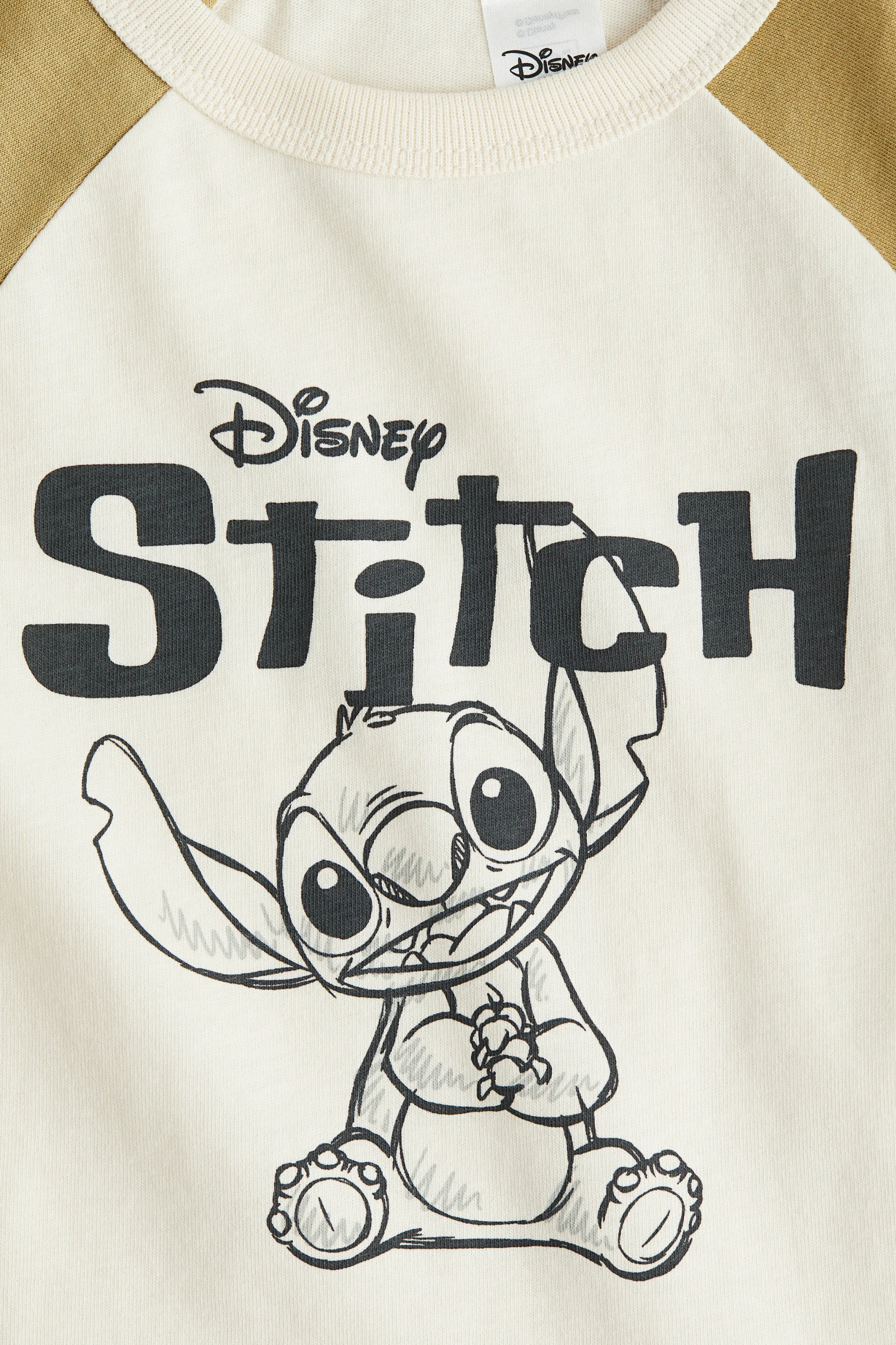 T-shirt en coton avec motif imprimé - Crème/Lilo et Stitch