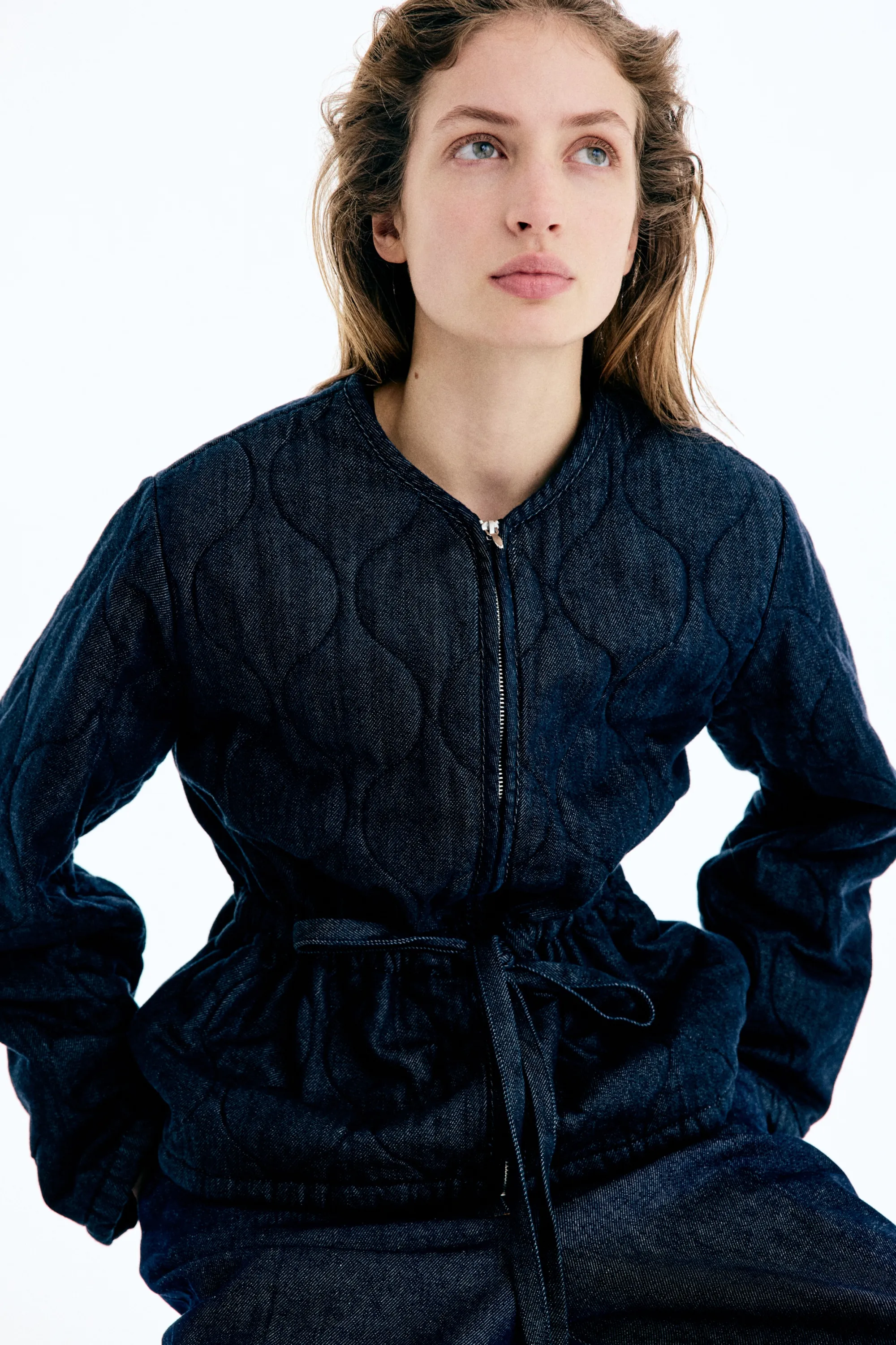 Veste matelassée en denim - Bleu denim foncé