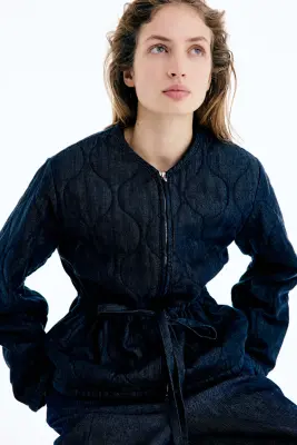 Veste matelassée en denim - Bleu denim foncé — photo 1