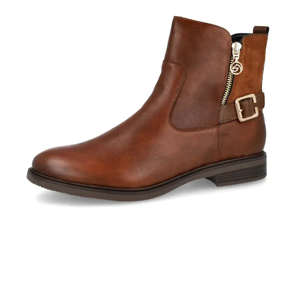 Bottines Remonte D1U71-22 Marron - Cuir Zip Grande Pointure Femme