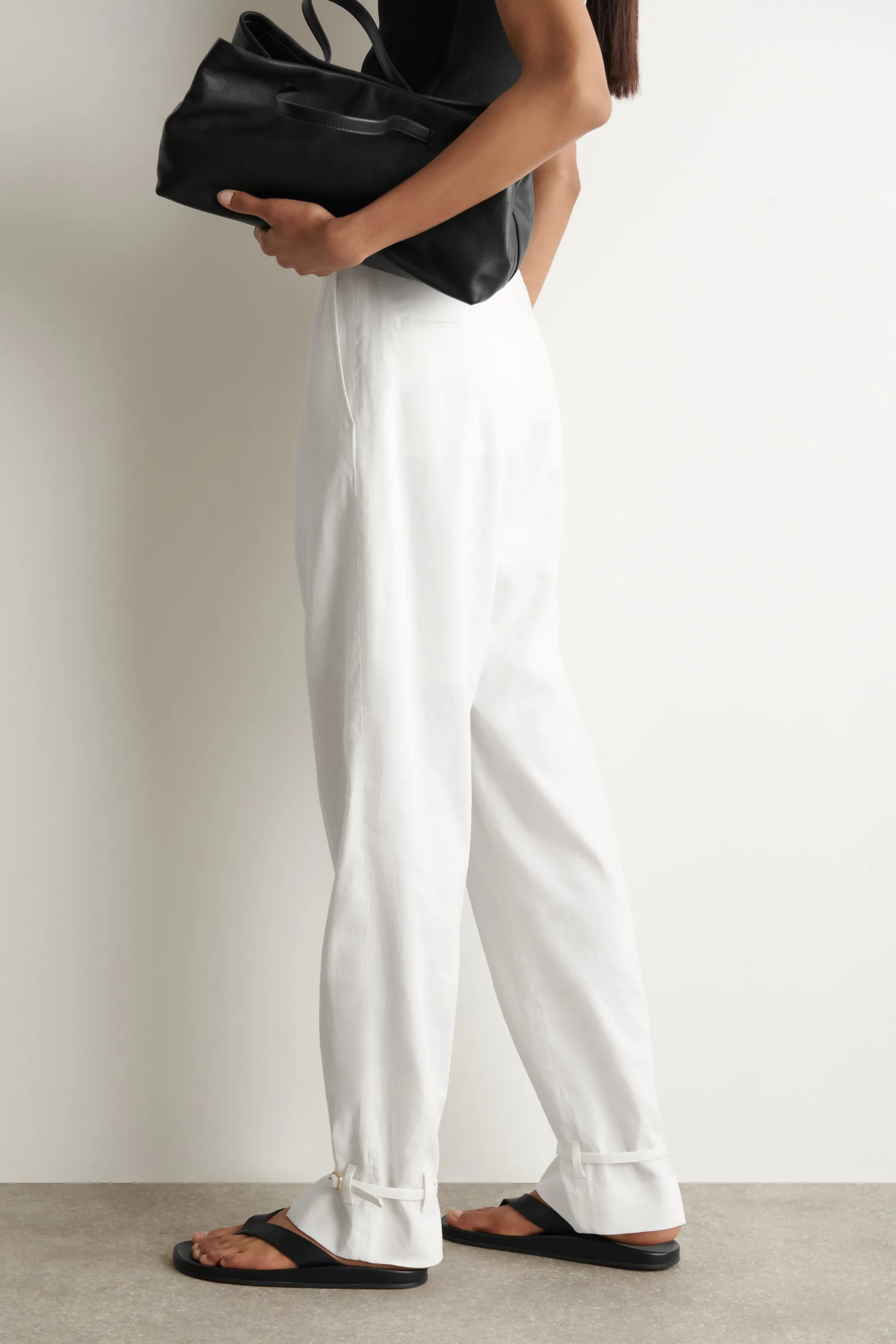PANTALON DE TAILLEUR DROIT EN LIN - BLANC