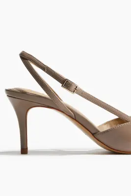 Escarpins à bout pointu avec bride arrière - Beige — photo 3