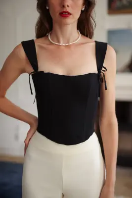 Jeanette Corset Top - Black — photo 3