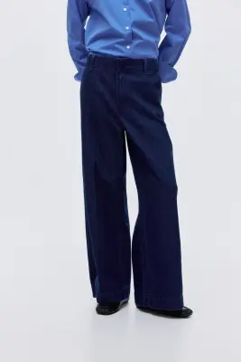 Wide High Jeans - Bleu denim foncé — photo 1