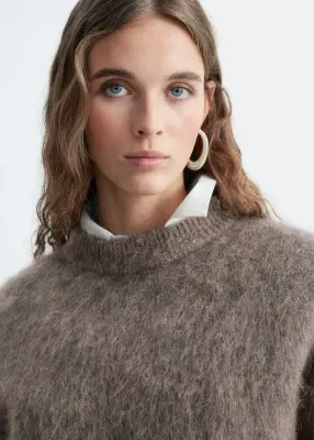 Pull en mohair mélangé - Taupe foncé — photo 2