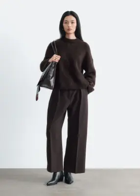 Pull en mohair mélangé - Marron foncé — photo 2