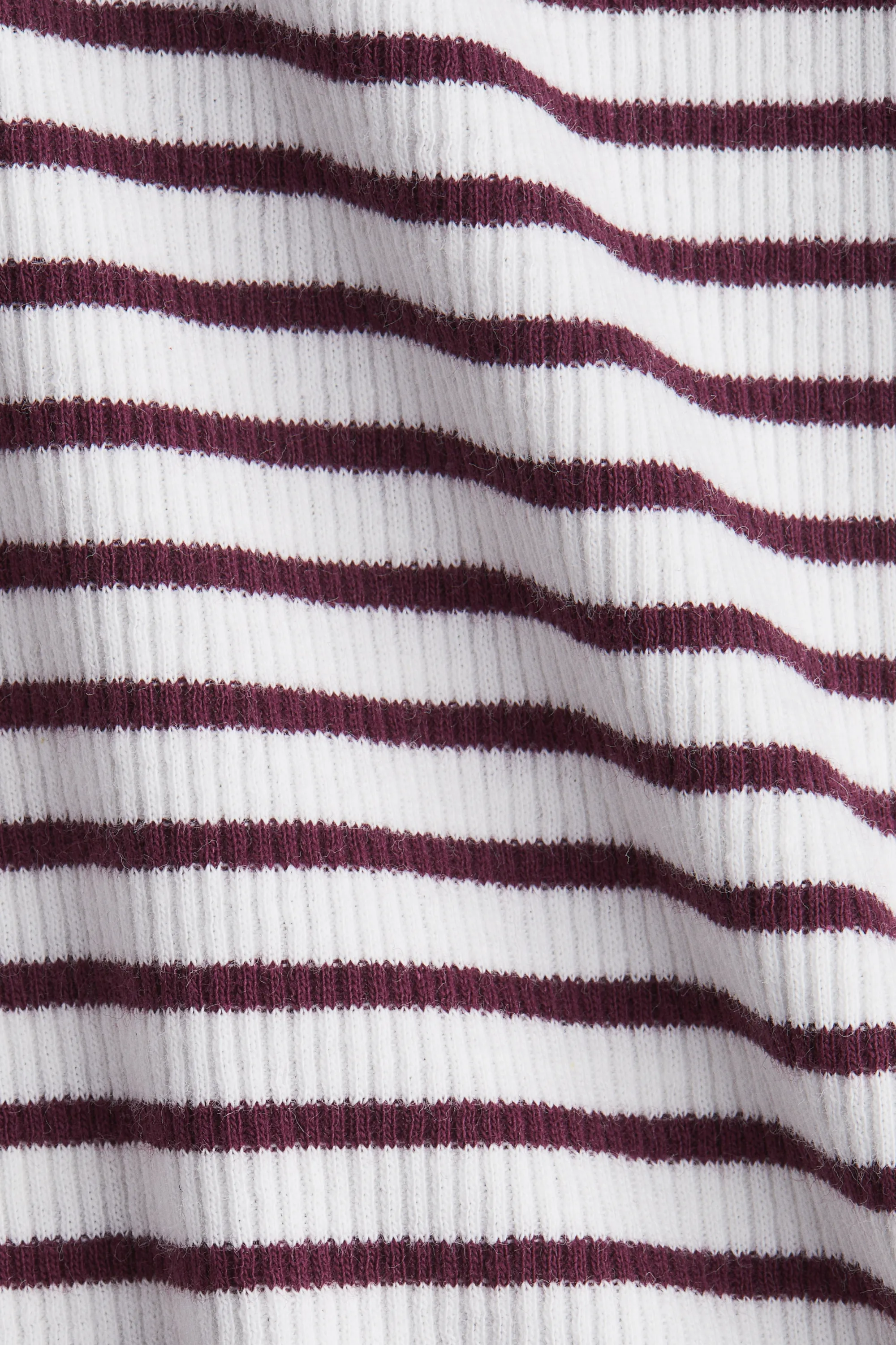 T-shirt côtelé - Blanc/rayé