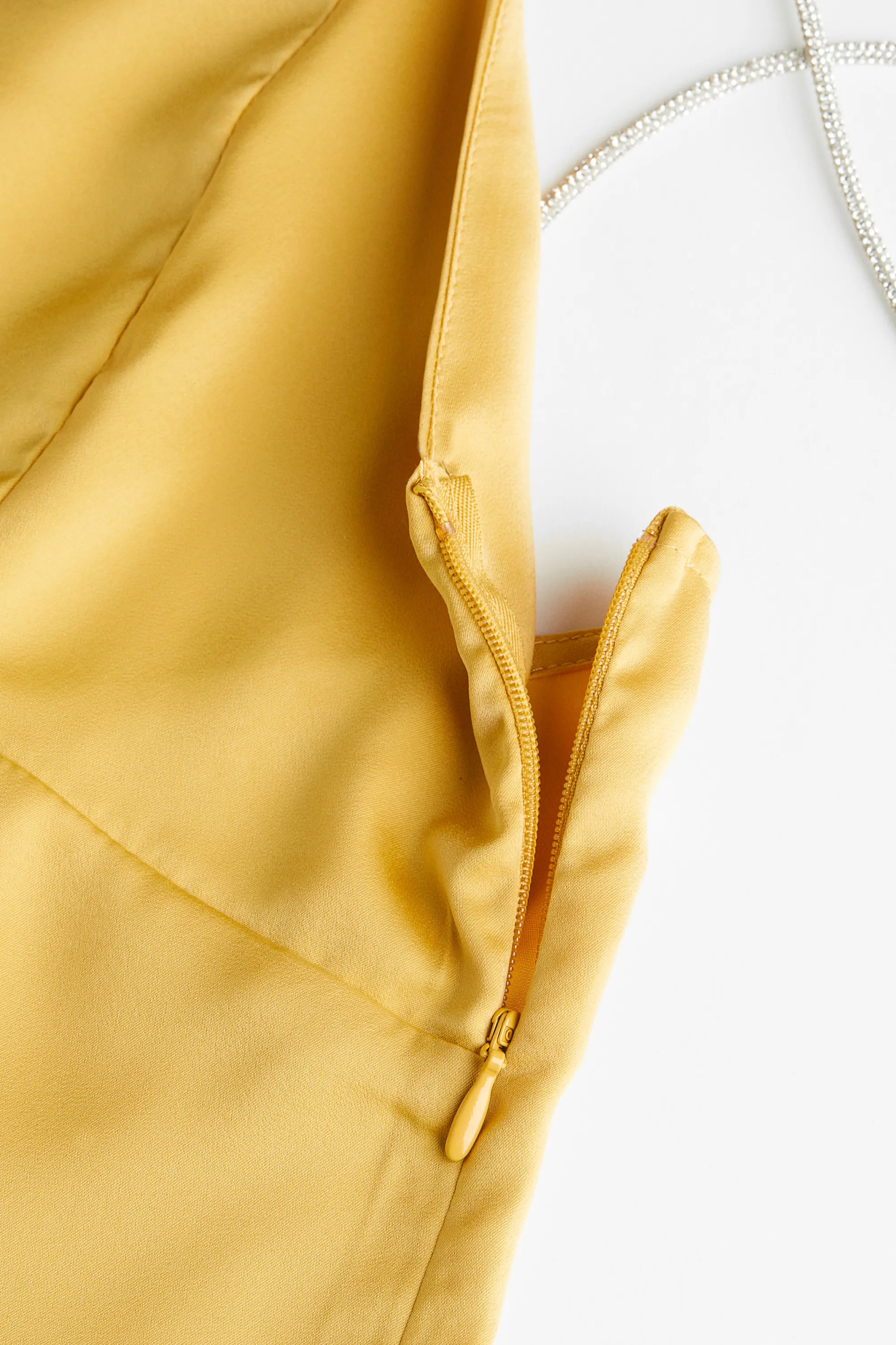 Robe avec bretelles en strass - Jaune