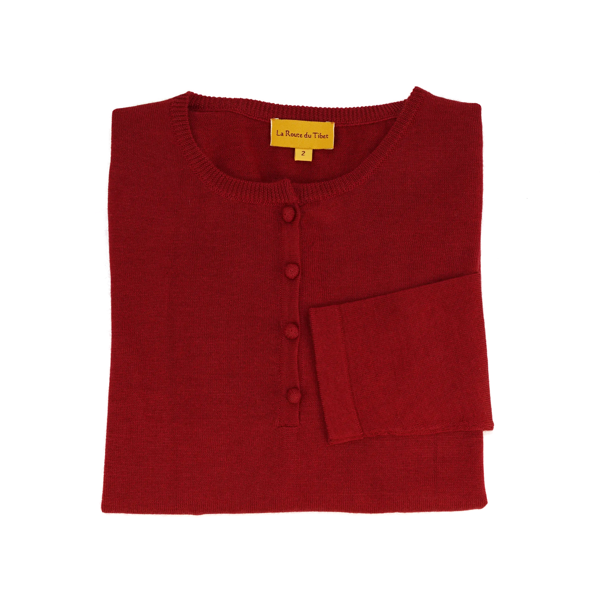 Pull en pashmina et soie - rouge tomate