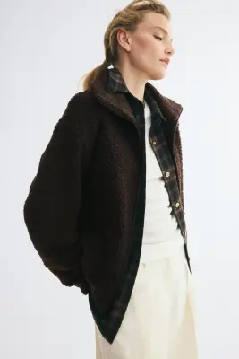 Veste en tissu Teddy bear - Marron foncé — photo 3
