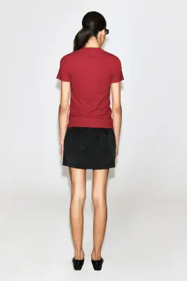 T-SHIRT EN JERSEY CRÊPE - ROUGE — photo 5