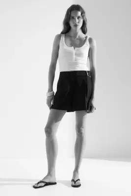 Short chic avec ceinture - Black — photo 2
