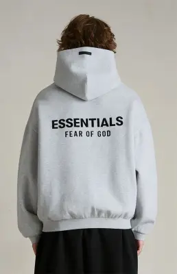 Fear Of God Essentials Hoodie Fleece Light Heather Gray — photo 3