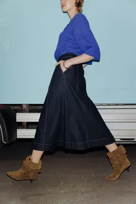 Jupe midi en jean Femme — photo 2