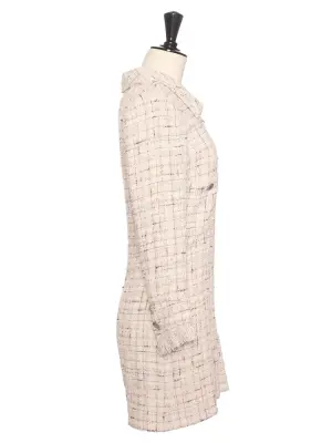 Combi-short en tweed à carreaux rose beige et gris Prix boutique 4500€ Taille XS — photo 4