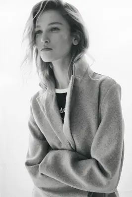 Manteau à fermeture droite - Taupe clair — photo 1