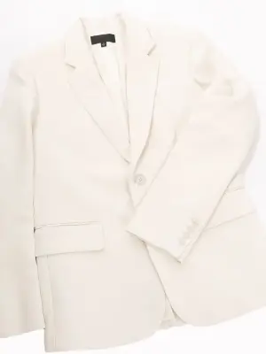 Veste blazer classique un bouton en lin et coton blanc ivoire Px boutique 1600€ Taille 34 à 38 — photo 5