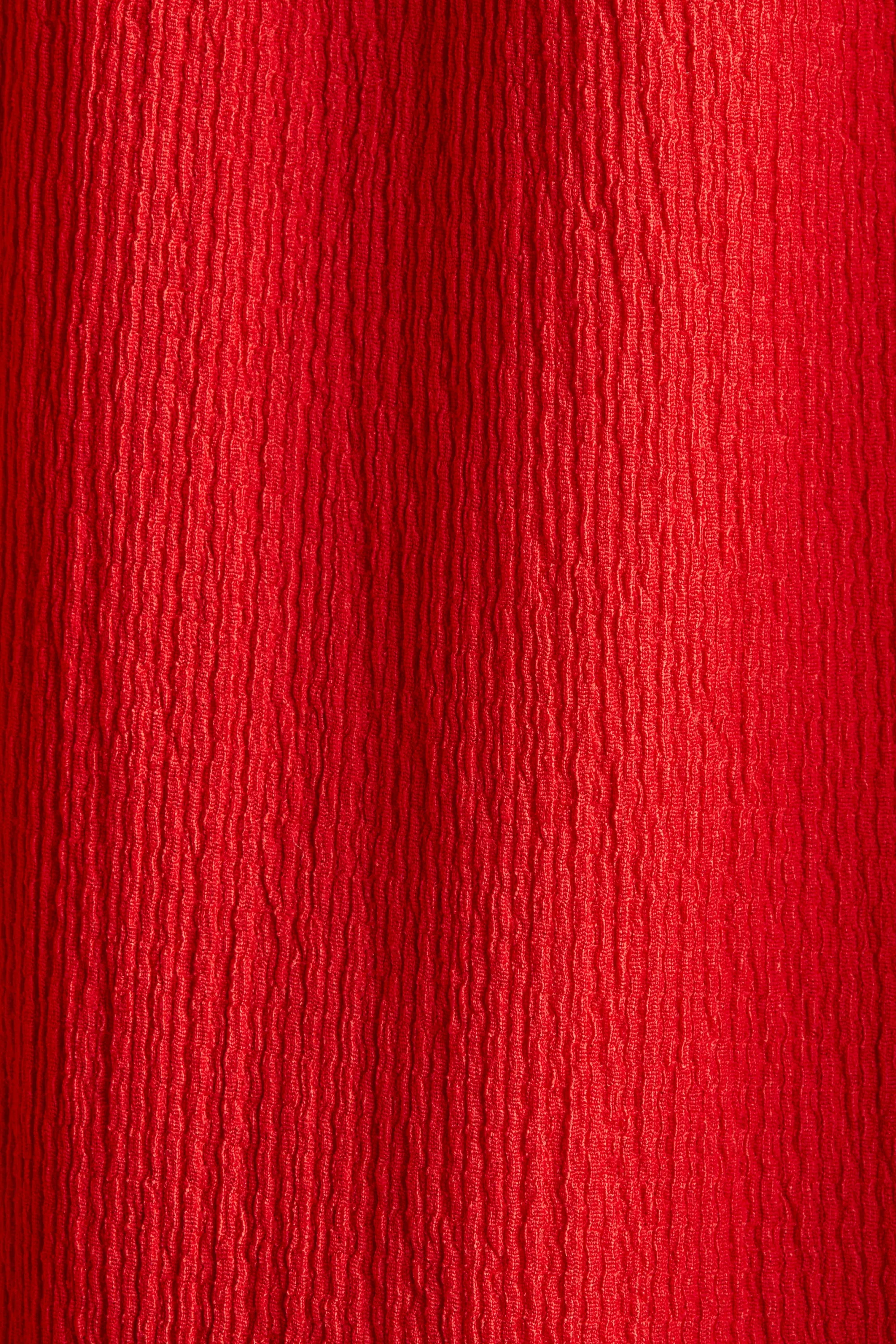 Robe en jersey froissé - Rouge