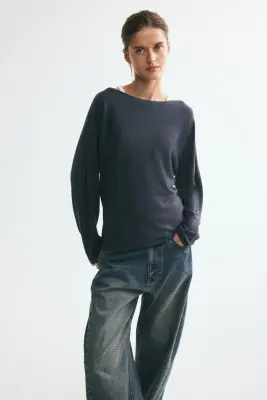 Pull épaules nues - Gris foncé — photo 1
