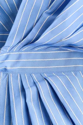 Robe portefeuille midi - Bleu clair/rayures tennis — photo 4