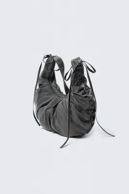 Sac bandoulière froncé - Noir délavé — photo 2