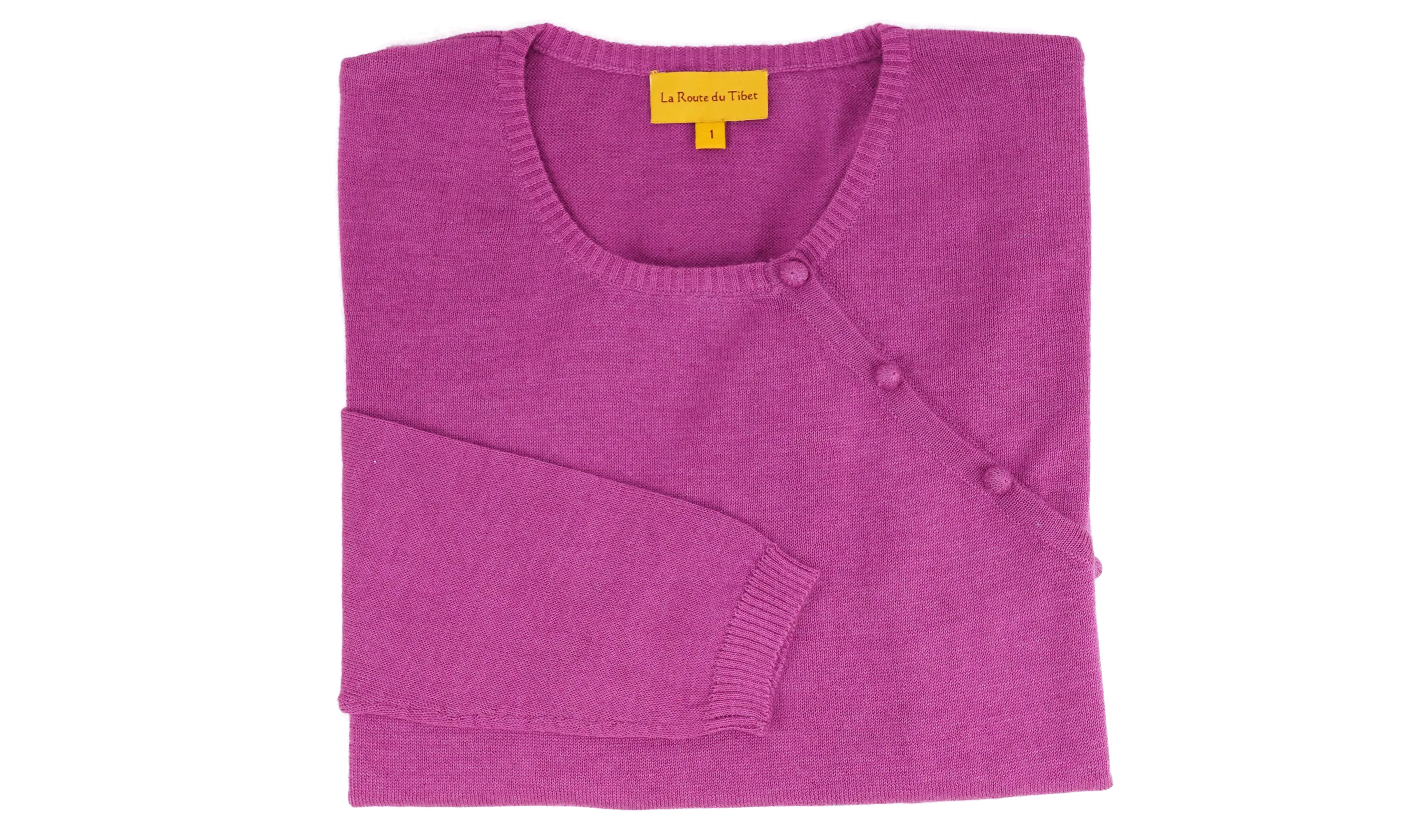 Pull en pashmina et soie - rose orchidée