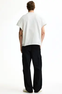 Pantalon cargo Relaxed Fit - Noir — photo 2