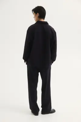Pantalon large à taille élastique Four-way Stretch - Bleu marine — photo 2