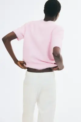 Pull à manches courtes - Rose clair — photo 2