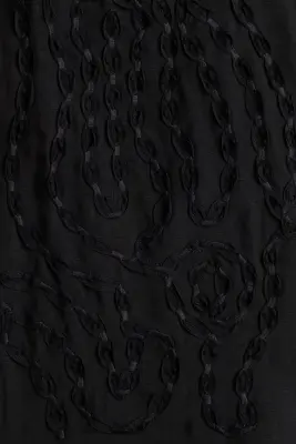 Blouse brodée en lin mélangé - Noir — photo 5