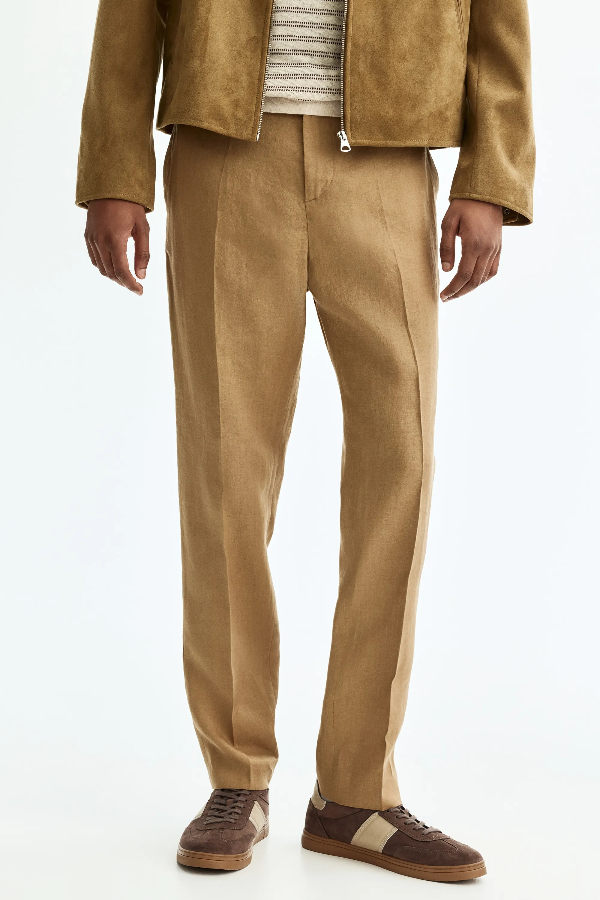 Pantalon de costume Slim Fit en lin - Beige