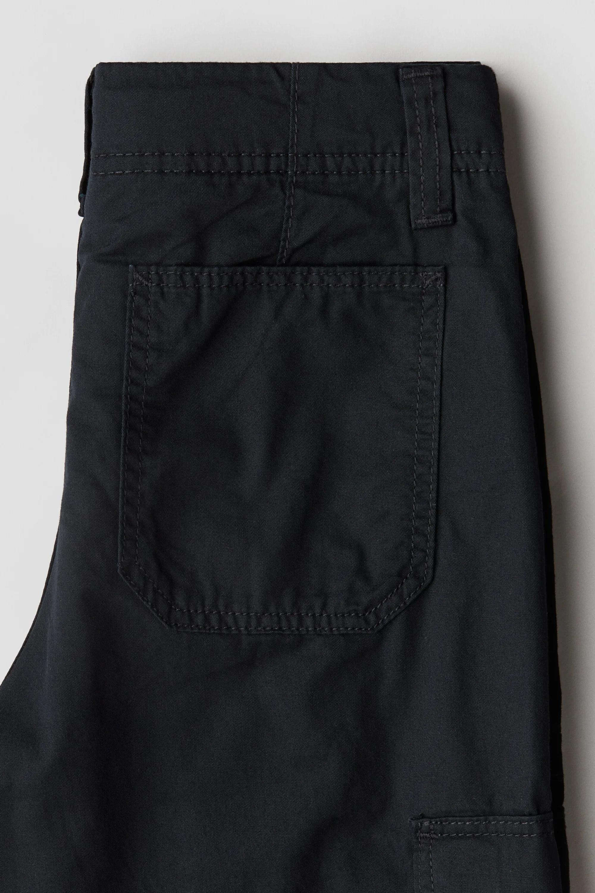 Pantalon cargo en coton doublé - Noir