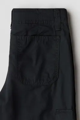 Pantalon cargo en coton doublé - Noir — photo 1