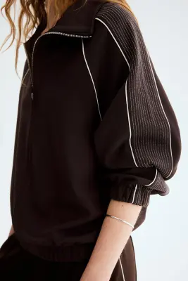 Veste de survêtement - Marron foncé — photo 2