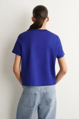 T-SHIRT ÉLÉGANT - BLEU COBALT — photo 2