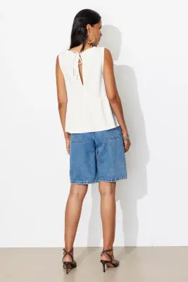 Blouse sans manches brodée — photo 4