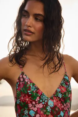 Maillot de bain Sienna imprimé Liberty rose et bordeaux — photo 5