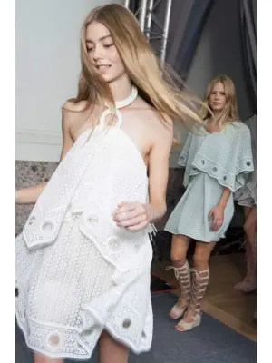 Sandales compensées FOSTER en daim beige nude à lacets Prix boutique 750€ Taille 36,5 — photo 3