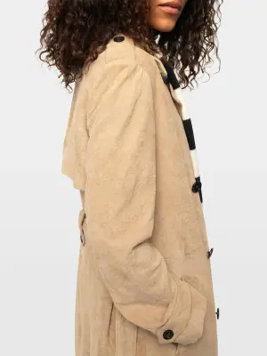 Trench Parisienne Cuir Suede Froissé — photo 5