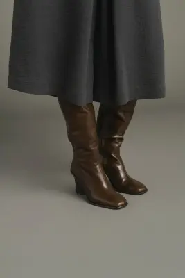 BOTTES LIVIA MARRON FONCÉ — photo 2