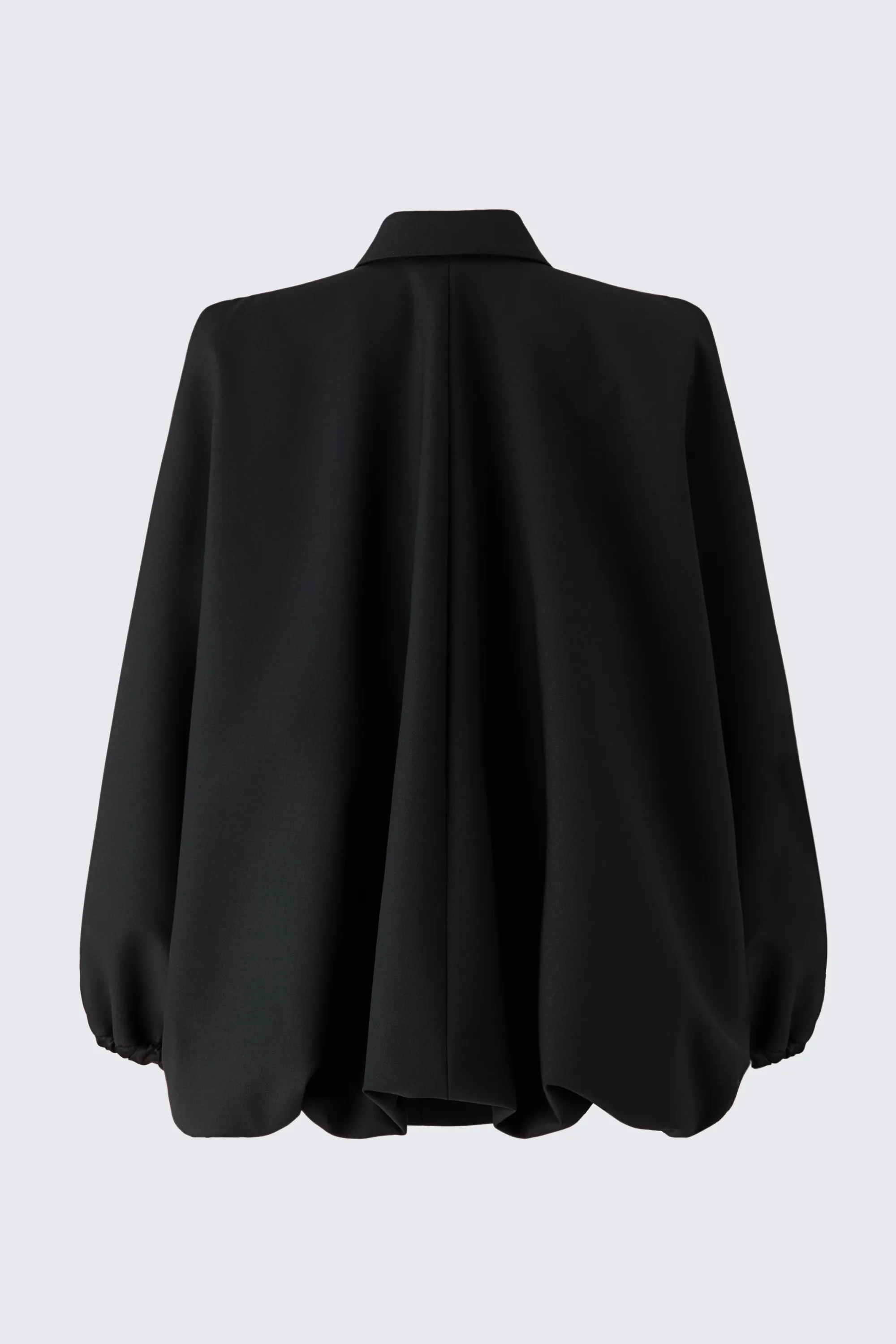 Cape-detail wool blazer - Black